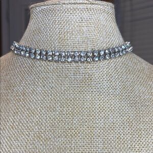 Vintage Kramer of New York Elegant Silver Crystal Choker Necklace